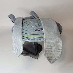 J Crew Black and White Pin Strip Cotton Necktie T-42